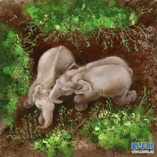 可可爱爱精美手绘定格云南北移亚洲象群名场面