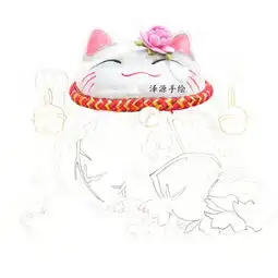 彩铅招财猫,愿2019年给大家带来好运,财运1