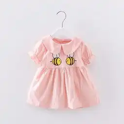 乔乔的冒险旅程女童夏装女宝宝短袖连衣裙卡通裙子儿童透气薄款裙子小蜜蜂粉色90cm蜜芽,中国领先的进口母婴限时特卖商城