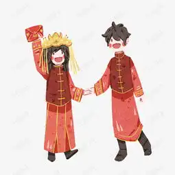 新郎新娘发红包插画素材图片免费下载高清psd千库网图片编号11300646