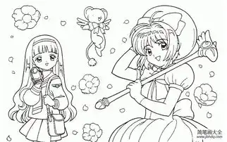 卡通小女孩简笔画图片2张