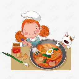 做饭的女孩素材图片免费下载高清卡通手绘psd千库网图片编号6789903