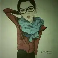 qq头像女生带黑眼镜框