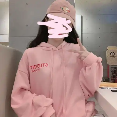 薄款连帽卫衣女加绒韩版秋冬季装ins原宿风学生宽松长袖上衣服潮