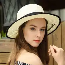 草帽女夏天小清新
