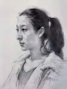 他的素描,严谨的造型,生动的感受,从整体到细节无不到位