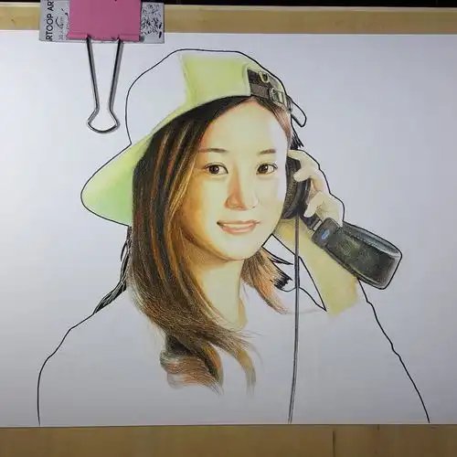 赵丽颖彩色铅笔画吼也手绘