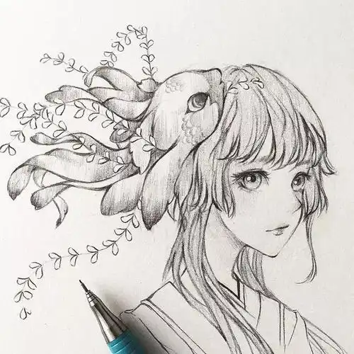 cg原画插画教程绝美仙气女生线稿临摹手绘