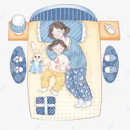 世界睡眠日卡通母女睡觉素材图片免费下载千库网