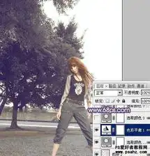 ps调色教程为户外美女图片调出淡淡的中性紫色7