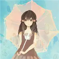 女生动漫打伞头像雨中撑伞的动漫女生头像