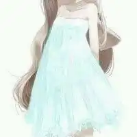 卡通头像女生半身蓝色衣服像这样的