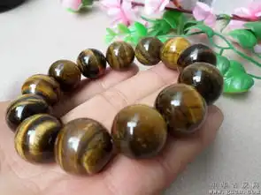 黄虎眼石虎睛石木变石男生手链男女款时尚手饰品
