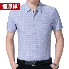 短袖衬衫男格子中年翻领