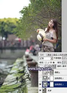 如何在ps中调制出唯美的秋季淡蓝色水岸人物图片