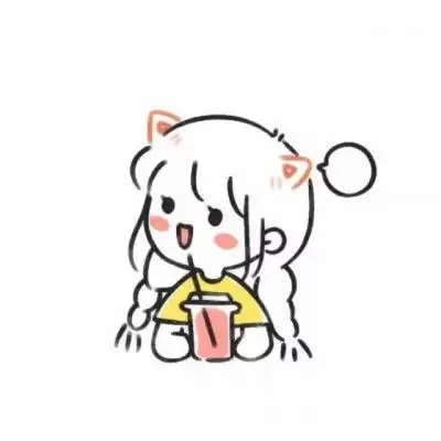 线条头像女简约可爱手绘女生黑白线条头像