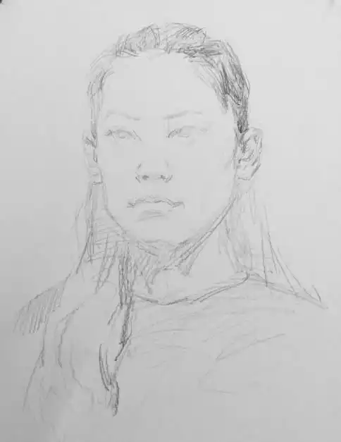 素描头像画央美师锋素描女青年作画步骤详解图