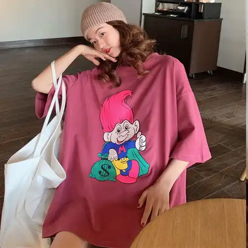 oversizet短袖t恤女宽松韩版ins百搭bf原宿风chic港味mschf上衣服