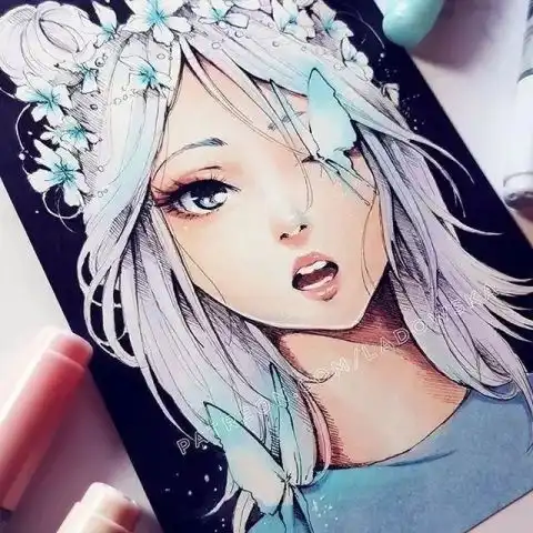 90后美女的小清新动漫手绘,不可错过