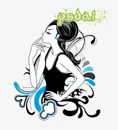 可爱俏皮时尚卡通美女矢量素材