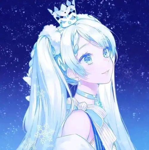 蓝色动漫女生头像上