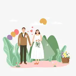 卡通插画风新婚情侣图片素材其他格式下载动漫人物大全