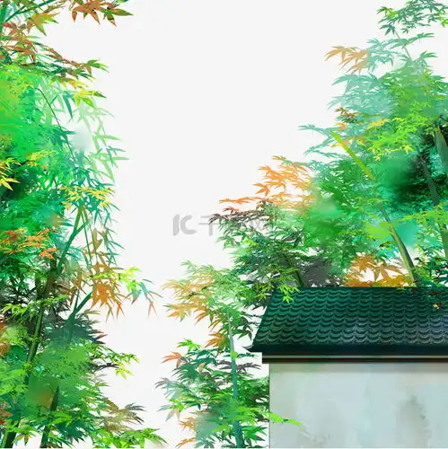 古风房檐竹林素材图片免费下载千库网