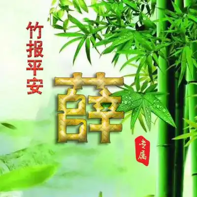 竹报平安姓氏头像,绿色的竹子让你平平安安的