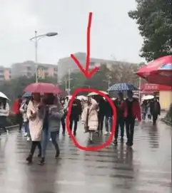 女大学生冒雨前行,男友为她撑伞,网友兄弟你这有点过分了