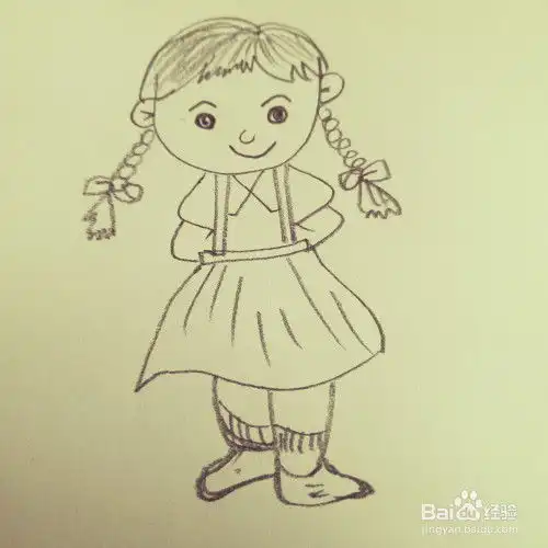如何来画一位卡通女孩简笔画呢