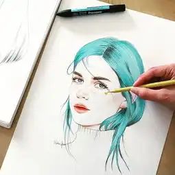 淡淡的彩铅插画,好迷人好性感