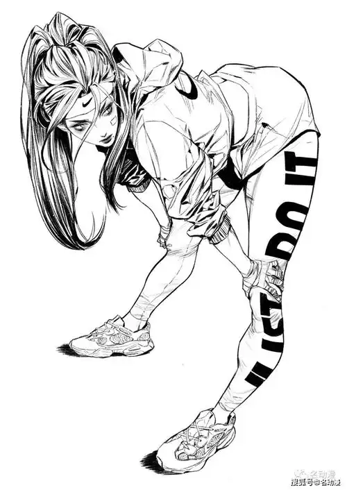 a站插画师绘画的硬核霸气线稿作品