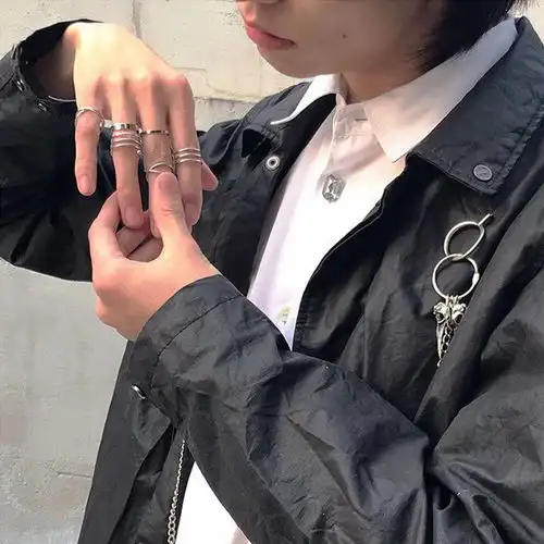 女学生韩版简约个性网红食指戒情侣男女开口关节戒社会