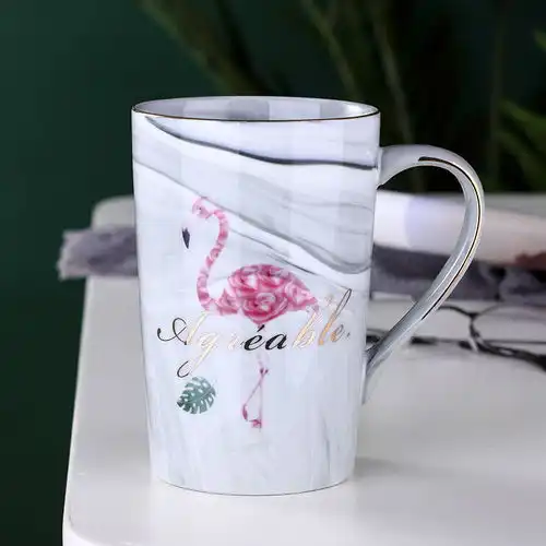 ins大理石纹马克杯陶瓷杯可爱少女心水杯可爱北欧网红女学生杯子