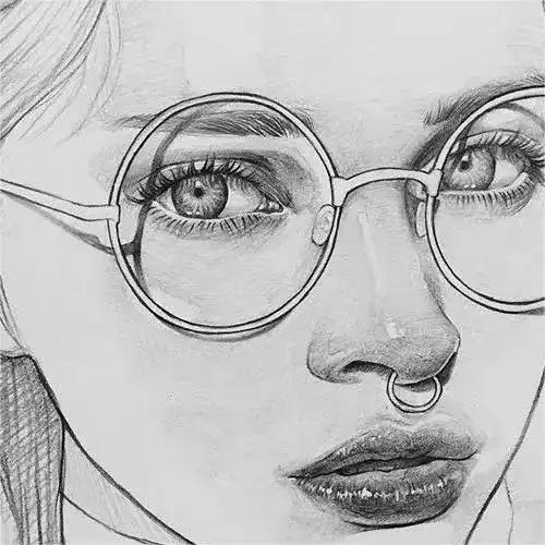 初学简单素描画人脸头像,人物素描画头像