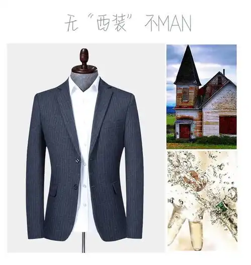 莱诗伯特春秋季男式条纹西装韩版修身青年小西装休闲单西8005