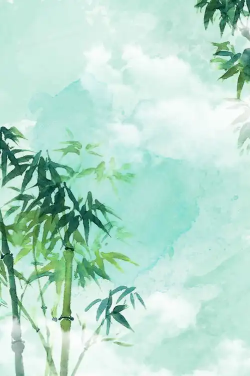 绿色清新水彩竹子背景背景图片素材免费下载熊猫办公