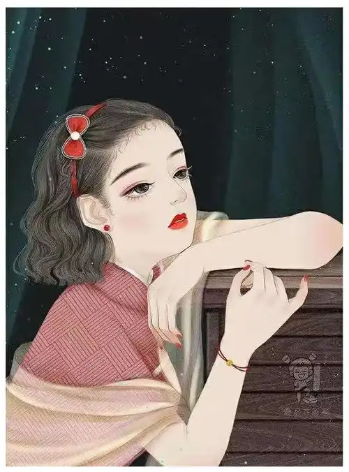 复古民国风手绘头像壁纸,优雅的旗袍女子,跃然纸上着实让人着迷