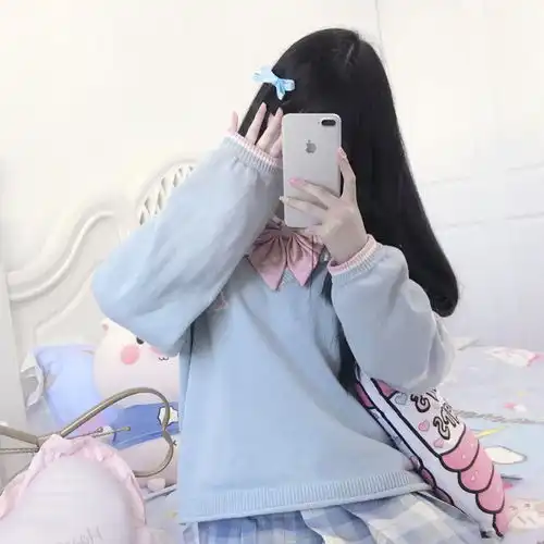可爱女头手机遮脸头像