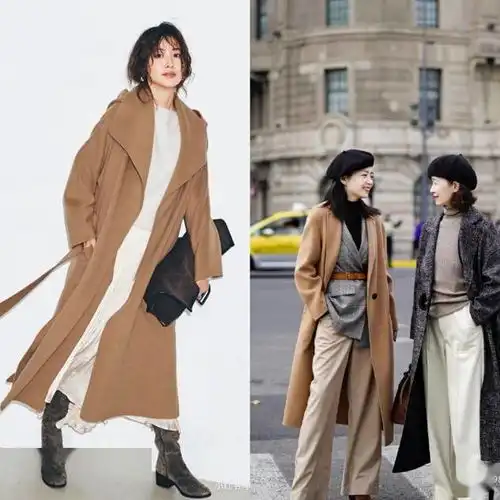 黑色大衣已经失宠今冬流行穿驼色大衣,适合四五十岁的女人