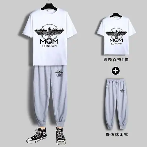 青少年短袖t恤宽松运动套装男夏天2020新款潮流学生休闲一套衣服