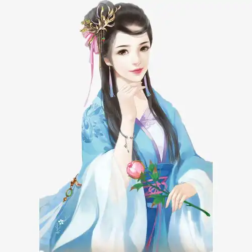中国风手绘拿花的美女高清素材免抠设计图片免费下载页面网页平面电商创意素材png素材素材