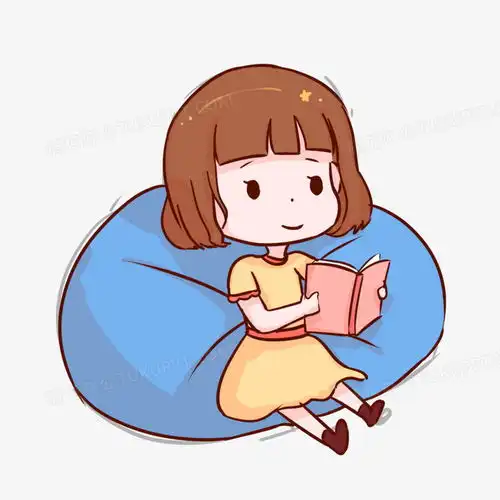 创意卡通可爱小女孩看书元素png图片素材下载看书png熊猫办公