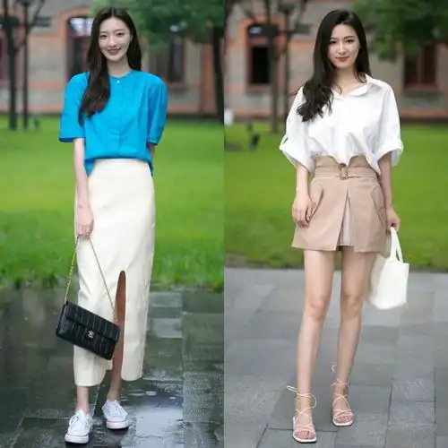 漂亮的女生真会穿看她们的街拍穿搭,又美又飒,简约时髦气质好