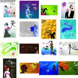 时尚背景图片美女插画
