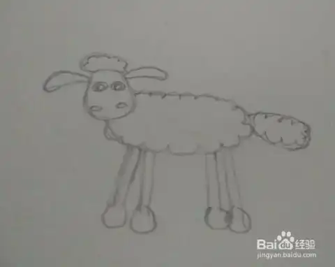 简笔画手绘铅笔画卡通形象小羊肖恩