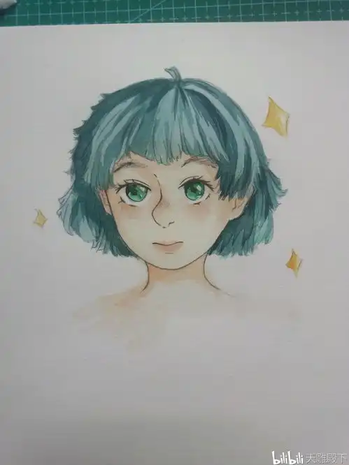 画一个可爱的短发女孩