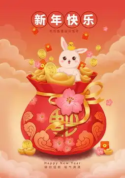 新年招财进宝金元宝设计模板下载节日素材素材下的春节设计模板