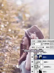 ps调出流行紫黄色混搭风格的女生图片