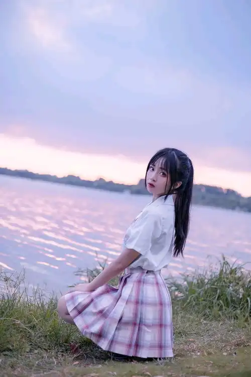 落日jk少女唯美意境